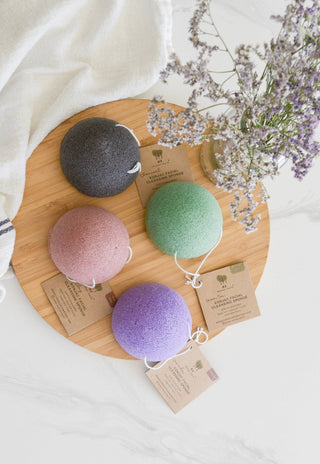 Konjac Sponge Biodegradable  | Zero Waste | Vegan Skincare: Red Clay