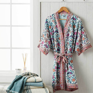 Laila Block Print Cotton Robe