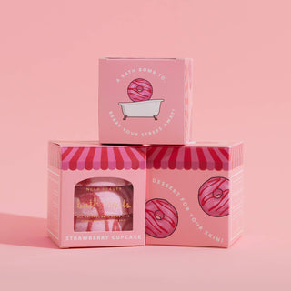Strawberry Cupcake Bath Treats (3 pc bath bomb set)