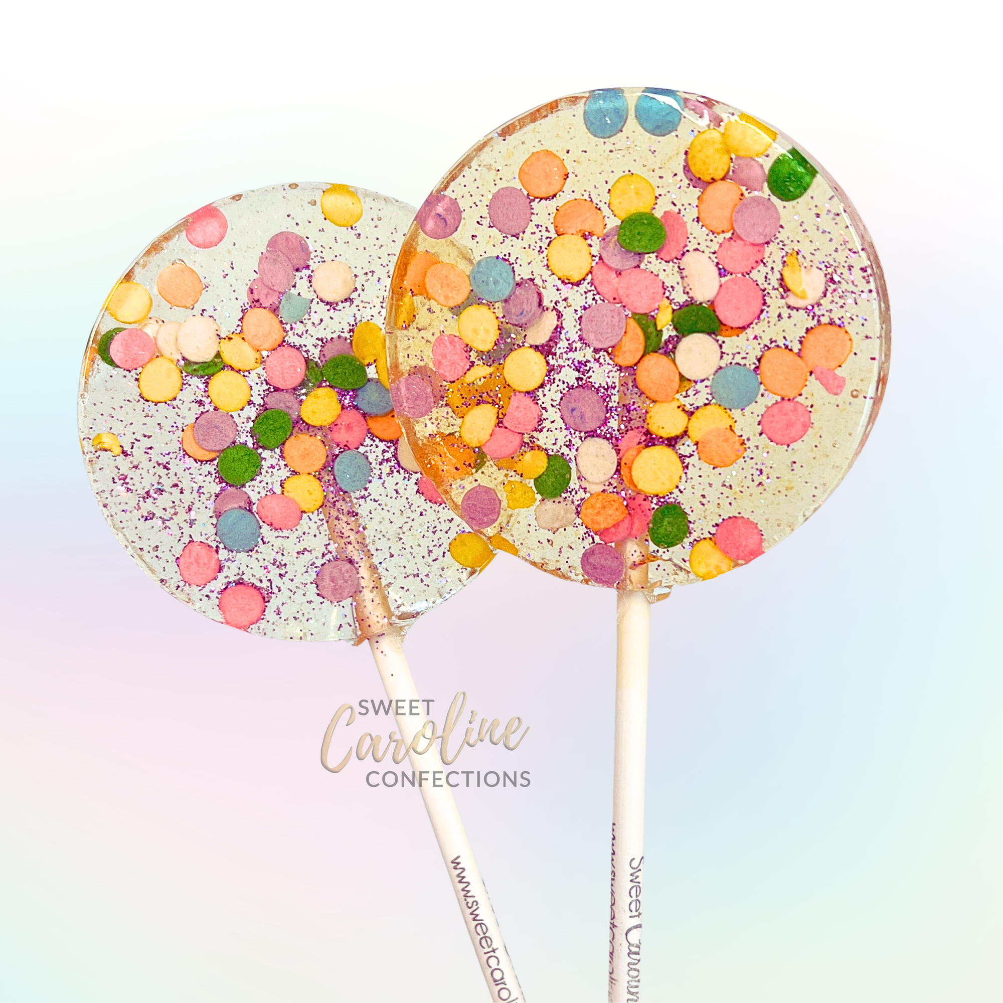 Celebration Sparkle Lollipops, Birthday Cake, 10/Case -VEGAN