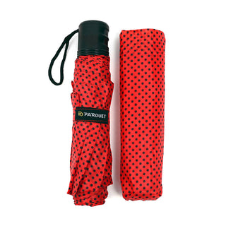 Polka-Dot Telescopic Hand Open Umbrella: BLK
