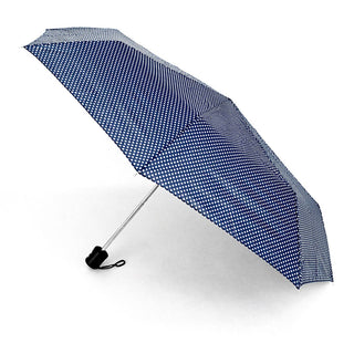 Polka-Dot Telescopic Hand Open Umbrella: BLK