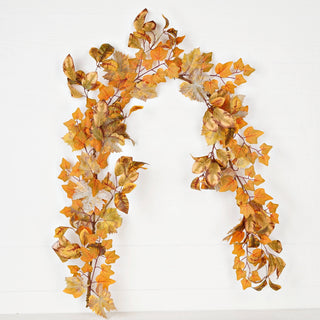 530221- 5ft Garland-Mix Late Autumn Leaves-