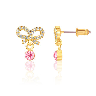 Little Luxe Drop Earrings | Crystal Bow with CZ
