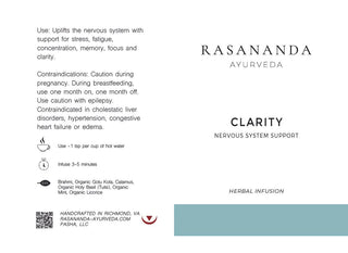 Ayurvedic Infusion: Clarity | Nervous System Infusion