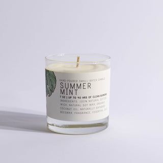 Summer Mint - Just Bee Candles: Large Glass (up to 70 hrs of clean burning)
