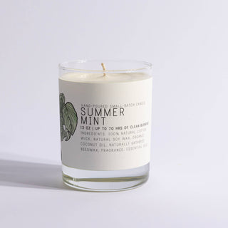 Summer Mint - Just Bee Candles: Large Glass (up to 70 hrs of clean burning)