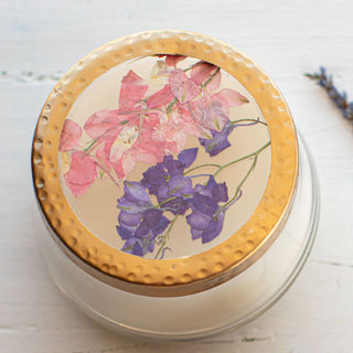 Roman Lavender Medium Pressed Floral Candle