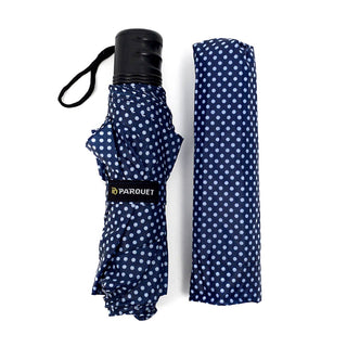 Polka-Dot Telescopic Hand Open Umbrella: BLK
