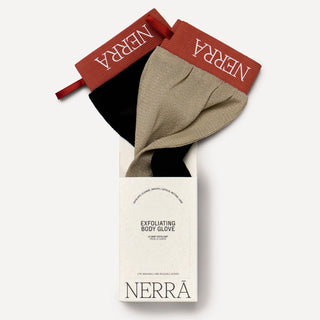 Exfoliating Body Glove Set: 2pcs : Black & Beige