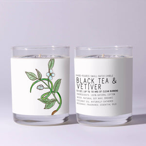 Black Tea Vetiver - Just Bee Candles: 13 oz (up to 60 hrs of clean burning)