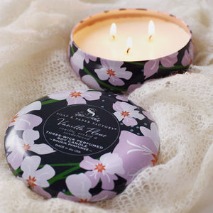 Vanilla Fleur Three-Wick Tin Soy Candle