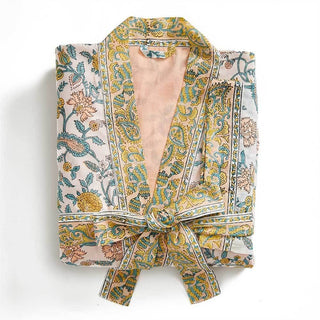 Ahana Block Print Cotton Robe