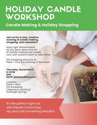 11/6: 6-8pm  |  Holiday Candle Workshop