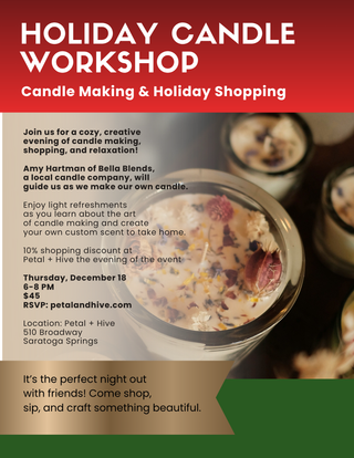 12/18: 6-8pm  |  Holiday Candle Workshop