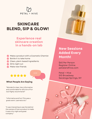 Blend, Sip, & Glow: Cosmetic Chemistry Lab Workshops at Petal + Hive