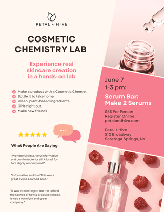 Blend, Sip, & Glow: Cosmetic Chemistry Lab Workshops at Petal + Hive