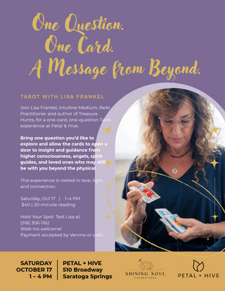 Saturday 10/17: 1-4pm   |  Tarot with Lisa Frankel