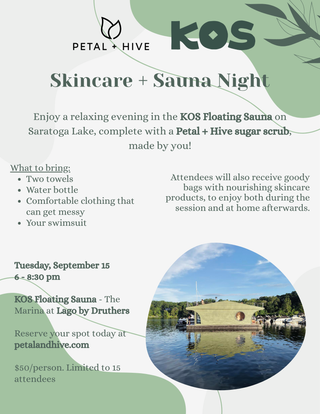 Skincare and Sauna Night at KOS Floating Sauna 9/15