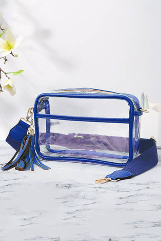 Clear PU Cross Body Camera Bag: Black