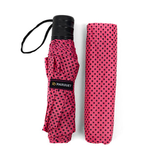 Polka-Dot Telescopic Hand Open Umbrella: BLK