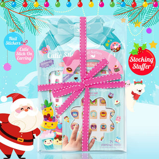Cutie Stick-On Earring and Nail Sticker Gift Set- Sweet Shop