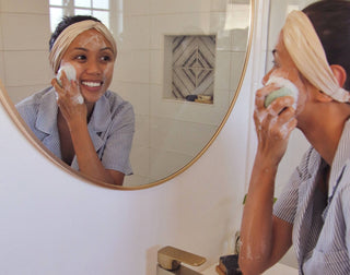 Konjac Sponge Biodegradable  | Zero Waste | Vegan Skincare: Red Clay