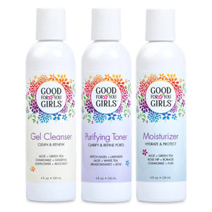 Cleanser, Toner and Moisturizer Skincare Trio - Good for You Girls