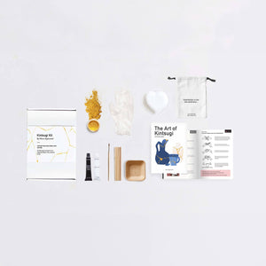 Kintsugi Kit with Ceramic Heart: Gold